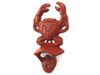 Handcrafted Rustic Red Cast Iron Wall Mounted Crab Bottle Opener 6" from Hampton Creations