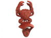 Handcrafted Rustic Red Cast Iron Wall Mounted Crab Bottle Opener 6" from Hampton Creations Handcrafted Rustic Red Cast Iron Wall Mounted Crab Bottle Opener 6" from Hampton Creations