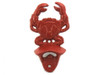 Handcrafted Rustic Red Cast Iron Wall Mounted Crab Bottle Opener 6" from Hampton Creations Handcrafted Rustic Red Cast Iron Wall Mounted Crab Bottle Opener 6" from Hampton Creations