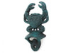 Handcrafted Seaworn Blue Cast Iron Wall Mounted Crab Bottle Opener 6" from Hampton Creations Handcrafted Seaworn Blue Cast Iron Wall Mounted Crab Bottle Opener 6" from Hampton Creations