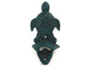 Handcrafted Seaworn Blue Cast Iron Wall Mounted Sea Turtle Bottle Opener 6" from Hampton Creations Handcrafted Seaworn Blue Cast Iron Wall Mounted Sea Turtle Bottle Opener 6" from Hampton Creations