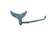 Handcrafted Rustic Dark Blue Whitewashed Cast Iron Whale Tail Toilet Paper Holder 11" from Hampton Creations Handcrafted Rustic Dark Blue Whitewashed Cast Iron Whale Tail Toilet Paper Holder 11" from Hampton Creations
