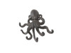 Handcrafted Cast Iron Decorative Wall Mounted Octopus with Six Hooks 7" from Hampton Creations Handcrafted Cast Iron Decorative Wall Mounted Octopus with Six Hooks 7" from Hampton Creations