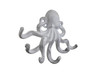 Handcrafted Whitewashed Cast Iron Decorative Wall Mounted Octopus with Six Hooks 7" from Hampton Creations Handcrafted Whitewashed Cast Iron Decorative Wall Mounted Octopus with Six Hooks 7" from Hampton Creations
