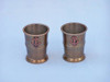 Handcrafted Antique Brass Anchor Shot Glasses With Rosewood Box 4" - Set of 2 from Hampton Creations Handcrafted Antique Brass Anchor Shot Glasses With Rosewood Box 4" - Set of 2 from Hampton Creations