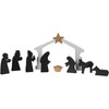 9 Piece Decorative Wooden Nativity Scene Figurine Set from Primitives by Kathy