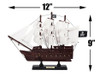 Handcrafted Wooden Captain Kidds Black Falcon White Sails Model Pirate Ship 12" from Hampton Creations