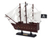 Handcrafted Wooden Captain Kidds Black Falcon White Sails Model Pirate Ship 12" from Hampton Creations