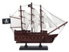Handcrafted Wooden Black Bart's Royal Fortune White Sails Model Pirate Ship 12" from Hampton Creations