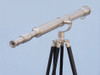 Handcrafted Floor Standing Brushed Nickel Galileo Telescope 65" from Hampton Creations Handcrafted Floor Standing Brushed Nickel Galileo Telescope 65" from Hampton Creations