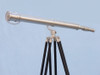 Handcrafted Floor Standing Brushed Nickel Galileo Telescope 65" from Hampton Creations Handcrafted Floor Standing Brushed Nickel Galileo Telescope 65" from Hampton Creations