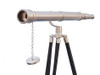 Handcrafted Floor Standing Brushed Nickel Galileo Telescope 65" from Hampton Creations Handcrafted Floor Standing Brushed Nickel Galileo Telescope 65" from Hampton Creations