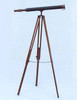 Handcrafted Floor Standing Antique Copper with Leather Harbor Master Telescope 60" from Hampton Creations Handcrafted Floor Standing Antique Copper with Leather Harbor Master Telescope 60" from Hampton Creations
