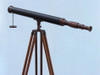 Handcrafted Floor Standing Antique Copper with Leather Harbor Master Telescope 60" from Hampton Creations Handcrafted Floor Standing Antique Copper with Leather Harbor Master Telescope 60" from Hampton Creations