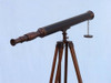 Handcrafted Floor Standing Antique Copper with Leather Harbor Master Telescope 60" from Hampton Creations Handcrafted Floor Standing Antique Copper with Leather Harbor Master Telescope 60" from Hampton Creations