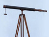 Handcrafted Floor Standing Antique Copper with Leather Harbor Master Telescope 60" from Hampton Creations Handcrafted Floor Standing Antique Copper with Leather Harbor Master Telescope 60" from Hampton Creations
