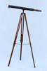 Handcrafted Floor Standing Antique Copper with Leather Harbor Master Telescope 60" from Hampton Creations Handcrafted Floor Standing Antique Copper with Leather Harbor Master Telescope 60" from Hampton Creations