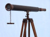 Handcrafted Floor Standing Antique Copper with Leather Harbor Master Telescope 60" from Hampton Creations Handcrafted Floor Standing Antique Copper with Leather Harbor Master Telescope 60" from Hampton Creations