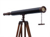 Handcrafted Floor Standing Antique Copper with Leather Harbor Master Telescope 60" from Hampton Creations Handcrafted Floor Standing Antique Copper with Leather Harbor Master Telescope 60" from Hampton Creations