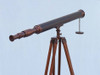 Handcrafted Floor Standing Bronzed With Leather Harbor Master Telescope 60" from Hampton Creations Handcrafted Floor Standing Bronzed With Leather Harbor Master Telescope 60" from Hampton Creations