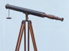 Handcrafted Floor Standing Bronzed With Leather Harbor Master Telescope 60" from Hampton Creations Handcrafted Floor Standing Bronzed With Leather Harbor Master Telescope 60" from Hampton Creations