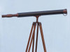 Handcrafted Floor Standing Bronzed With Leather Harbor Master Telescope 60" from Hampton Creations Handcrafted Floor Standing Bronzed With Leather Harbor Master Telescope 60" from Hampton Creations