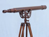 Handcrafted Floor Standing Bronzed Anchormaster Telescope 65" from Hampton Creations Handcrafted Floor Standing Bronzed Anchormaster Telescope 65" from Hampton Creations