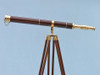 Handcrafted Admirals Floor Standing Brass with Wood Telescope 60" from Hampton Creations Handcrafted Admirals Floor Standing Brass with Wood Telescope 60" from Hampton Creations
