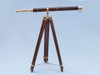 Handcrafted Admirals Floor Standing Brass with Wood Telescope 60" from Hampton Creations Handcrafted Admirals Floor Standing Brass with Wood Telescope 60" from Hampton Creations