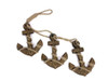 Handcrafted Wooden Rustic Decorative Triple Anchor Set 7" from Hampton Creations