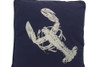 Handcrafted Navy Blue and White Lobster Pillow 16" from Hampton Creations