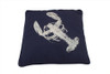Handcrafted Navy Blue and White Lobster Pillow 16" from Hampton Creations
