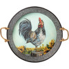 Large Decorative Galvanized Metal Tray - Rooster & Sunflower Design 20.5 Inch from Primitives by Kathy
