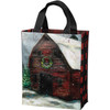 Double Sided Snow Barn Donkey Sheep & Goat Family Daily Tote Bag from Primitives by Kathy