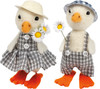 Set of 2 Felt Duckling Figurines (Flowers & Hats) from Primitives by Kathy