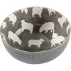 Gray Stoneware Serving Bowl - White Sheep Design 5.75 Inch from Primitives by Kathy