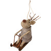 Set of 2 Felt Reindeer Figurines (Skis & Sled) from Primitives by Kathy