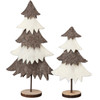 Set of 2 Felt Tiered Christmas Trees On Wooden Base from Primitives by Kathy