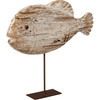 Rustic Wooden Fish on Base Tabletop Home Décor Figurine 10 Inch from Primitives by Kathy
