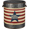 Set of 2 Patriotic Galvanized Metal Buckets Stars & Stripes Forever from Primitives by Kathy