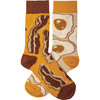 Bacon & Eggs Colorfully Printed Cotton Socks from Primitives by Kathy