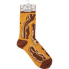 Bacon & Eggs Colorfully Printed Cotton Socks from Primitives by Kathy