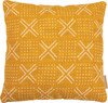 Woven Checked Pattern Saffron Mix Decorative Cotton Throw Pillow 15x15 from Primitives by Kathy