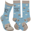 Crazy Cat Lady Colorfully Printed Cotton Socks from Primitives by Kathy
