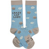 Crazy Cat Lady Colorfully Printed Cotton Socks from Primitives by Kathy