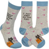 Cat Lover Heart Design I Just Want All The Cats Colorfully Printed Cotton Socks from Primitives by Kathy