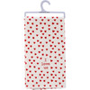 White & Red Graffitti Heart Design I Love Us Cotton Kitchen Dish Towel 20x26 from Primitives by Kathy