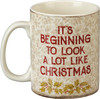 It's Beginning To Look A Lot Like Christmas Double Sided Stoneware Coffee Mug 20 Oz from Primitives by Kathy