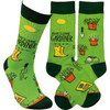 Awesome Gardener Colorfully Printed Cotton Socks from Primitives by Kathy