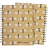 Bumblebee Print Design Bee Happy Sprial Notebook (120 Lined Pages) from Primitives by Kathy